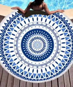 Serviette de plage ronde grande taille – Confort XXL pour bronzer à deux – Douce, absorbante et stylée